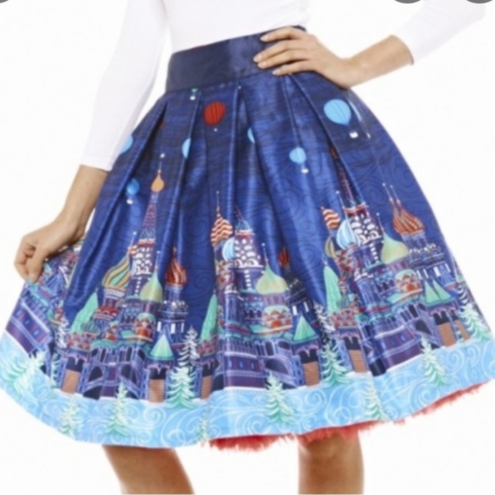 Lindy Bop Moscow print Tippi Swing skirt size US 10